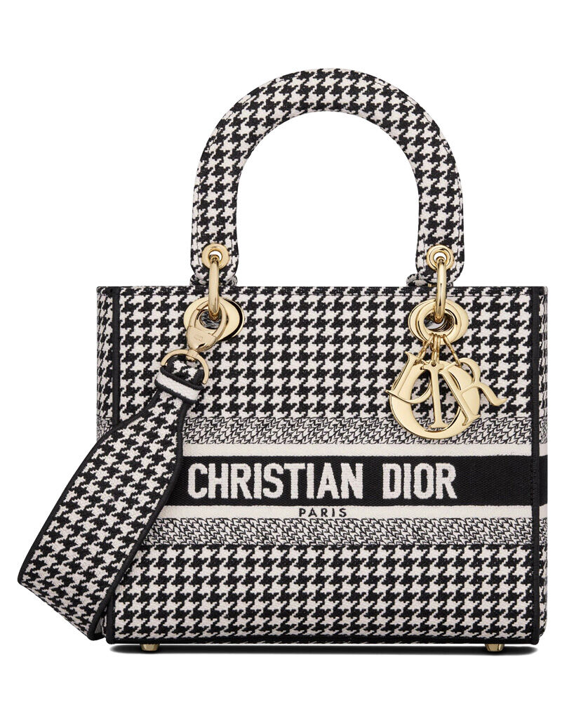 Christian Dior Medium Lady D Lite Canvas Bag Black